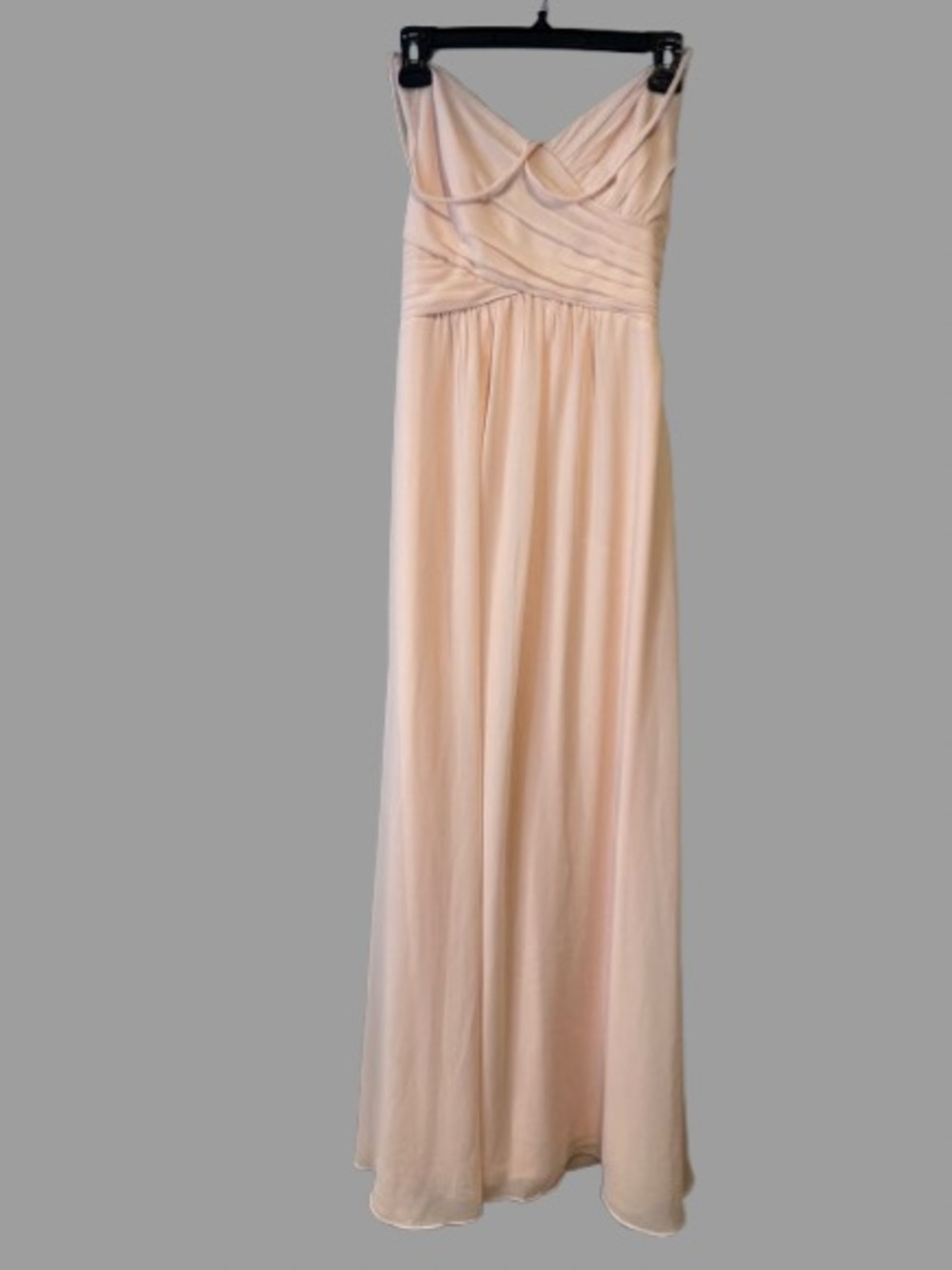 Bill Levkoff Light Blush Pink Chiffon Gown